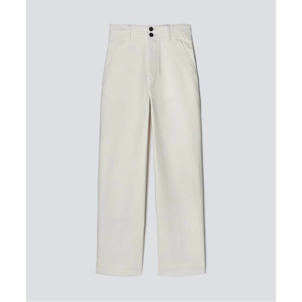 NWT Everlane Organic Cotton Wide Leg Cropped Pant Bone White 2 - Picture 5 of 16